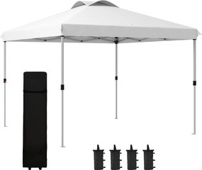 Outsunny Tonelă / pavilion de grădină pop-up pliabil 3 x 3 m cu sac de transport pe roți, înălțimi reglabile | Aosom Romania