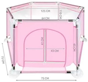 Țarc textil pentru copii Pink BASIC
