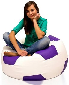 Fotoliu puf Futbal XXL (Alb + violet). 1054530