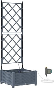 vidaXL Vază pentru Grădină Gri Deschis 40 x 40 x 126 cm Oțel