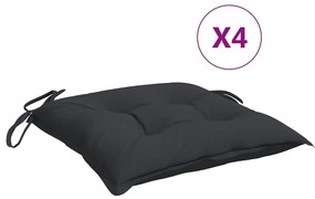 Perne de scaun, 4 buc., negru, 40 x 40 x 7 cm, textil 4, Negru, 40 x 40 x 7 cm