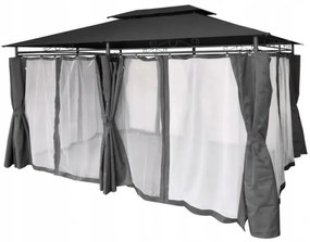 Foișor de grădină 3x4m cu plasă de țânțari Glamour Grey