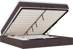 vidaXL Cadru de pat otoman cu saltea țesătură maro închis 160x200cm