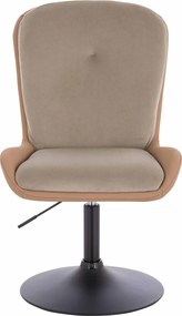 HR690N Scaun Velvet&amp;soft Piele Pu Latte/Carmel Bază Neagră