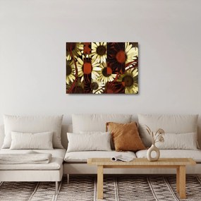 Tablou pe sticlă cu flori (70x50 cm)