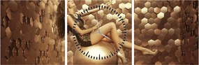 Tablou - Femeia în încăperea de aur (cu ceas) (90x30 cm)