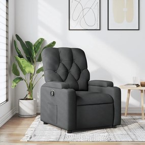 vidaXL Fotoliu rabatabil, gri închis, material textil