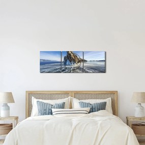 Tablou cu piatra înghețată (cu ceas) (90x30 cm)