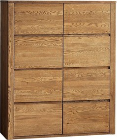 Comodă lemn masiv Hugo Stejar Închis, 123.5 × 42 × 150 cm