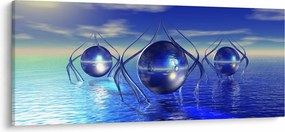 Tablou cu abstracție - apa (120x50 cm)
