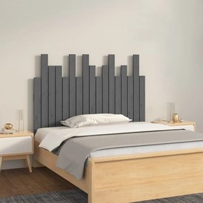 824775 vidaXL Tăblie de pat pentru perete, gri, 108x3x80 cm, lemn masiv pin