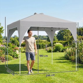 Outsunny Pavilion 3x3m Pliabil, Montaj Ușor cu Buton, UPF 50+ Protecție | Aosom Romania