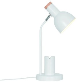 Lampa de birou camera copii cu suport telefon si pixuri, Devone alb