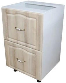 Corp inferior 50 cu 2 sertare metalice pentru greutate Zebra MDF sonoma mustata