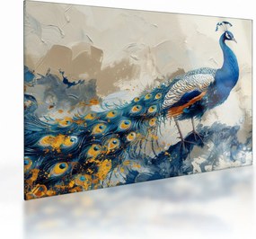 Tablou pe sticlă - Peacock, pictură (70x50 cm)