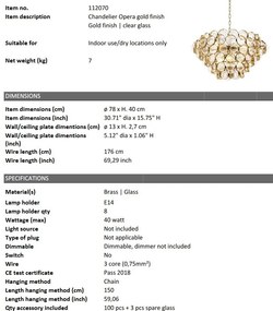 Lustra eleganta design LUX Opera