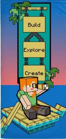 Minecraft Build prosop de baie, prosop de plajă 70x140cm