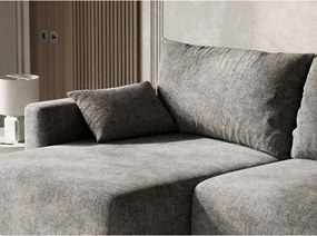 Colțar gri extensibil/cu spațiu de depozitare cu tapițerie din chenille (cu colț pe partea stângă/cu șezlong) Leon – Maison de Rêve