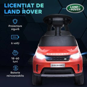AIYAPLAY Mașinuță Electrică pentru Copii 18 Luni-5 Ani cu Licență Land Rover cu Muzică, USB și MP, 65x43x40 cm, Roșu | Aosom Romania