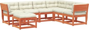vidaXL Set mobilier de grădină cu perne, 7 piese, lemn masiv de pin