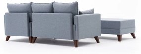 Coltar Extensibil si Taburet Bella Soft Mini Köşe Right, Albastru
