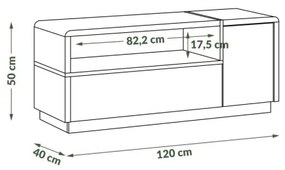 Comodă de televizor FRED antracit/stejar artizan