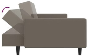 Canapea extensibila cu taburet, 2 locuri, gri deschis, catifea Gri deschis, Cu scaunel pentru picioare