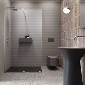 Paravan de dus tip Walk-in Radaway Furo crom-transparent 150 cm sticla securizata 8 mm stanga