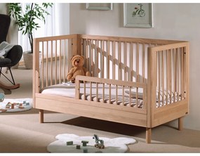 Pătuț în culoare naturală din lemn de stejar 70x140 cm Forrest – Vipack