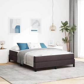 vidaXL Pat cu arcuri Altele Maro închis 140 x 190 cm țesătură