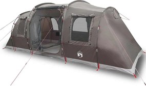vidaXL Cort de camping tunel pentru 4 persoane, maro, impermeabil