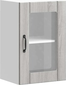 vidaXL Dulap de bucătărie cu ușă din sticlă „Lucca” gri Sonoma