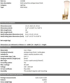 Aplica de perete design elegant LUX Dino, alama antica 115208 HZ