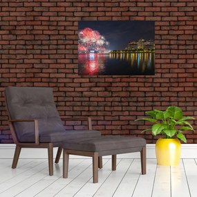 Tablou cu artificii in Singapur (70x50 cm)
