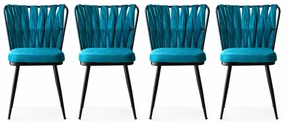 Set de scaune de sufragerie Kusakli Blue, 4 buc.