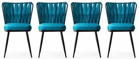 Set de scaune de sufragerie Kusakli Blue, 4 buc.