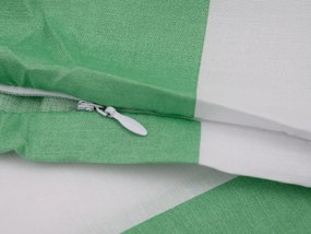 Set 2 fete de perna decorative STRIPES 45x45 cm, alb-verde