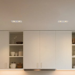 Spot încastrat rotund alb GU10 50mm rotativ și înclinabil IP44 2 lumini - Alberto