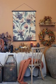 Scaun dining bej din lemn de cauciuc, rattan si rachita, cu aspect vintage, French