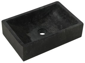 Dulap de baie cu chiuvete din marmura, negru, lemn masiv tec