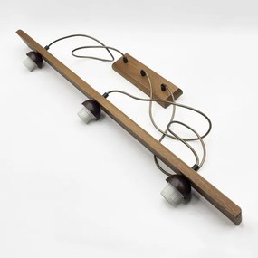 Lustră pe cablu AIDA 3xE27/15W/230V, diam. 25 cm, stejar/crem