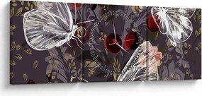 Tablou - Fluture (cu ceas) (90x30 cm)