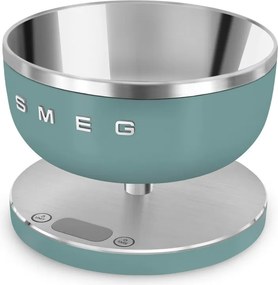 Cantar de bucatarie Smeg Collezione KSC01EGMWW, Pana la 5 kg/5 l, Functie TARA, Afisaj LED, Baza antiderapanta, Baterie incarcabila, Verde smarald