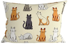 Set 2 bucati fete de perna decorative COLORED CATS BLEND 50x70 cm, crem