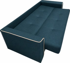 Canapea VERA extensibila, 3 locuri, lada de depozitare, stofa maro + gri, 225x90x90 Albastru, Stofa