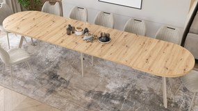 Mazzoni Masă ovală extensibilă EXPANSO Stejar Artisan / picioare cașmir
