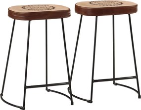 vidaXL Scaune de bar, 2 buc., maro închis, 41x29x62 cm
