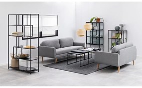 Măsuțe de cafea negru-mat 3 buc. cu blat cu aspect de marmură 60x120 cm Infinity – Actona