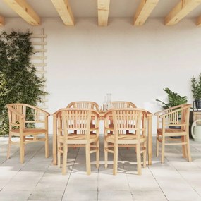3155768 vidaXL Set mobilier de grădină, 7 piese, lemn masiv de tec