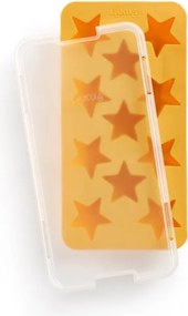Forma cuburi de gheata cu capac Lekue 1010245, 23x11,8x3 cm, 11 stele, Stearin, -40°C / +60°C, Galben